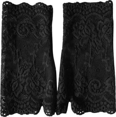 Produktbild von Frauen y fingerlose Spitze, die Sonnenschutz-UV-Schutz-Hochzeit-Party-Handschuhe - (schwarz)