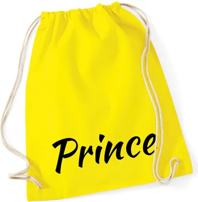 Produktbild von Huuraa Turnbeutel Prince Schriftzug 12 Liter Yellow Baumwolle Rucksack Geschenkidee