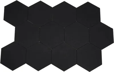 Produktbild von Akustikpaneele - Selbstklebende Schallschutz Wandpaneele - 12 Stück - Sechseckige Wandplatten 30×35 cm - Polyester für Wohnzimmer Büro Studio - Schwarz