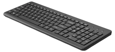 Produktbild von HP 225 Wireless Tastatur, Volle Größe (100%), Kabellos, RF Wireless, Plunger key switch, Schwarz