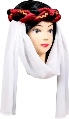 Produktbild von Burgfräuleinband geflochten, rot/grün - Kopfschmuck für die kleine Burgdame