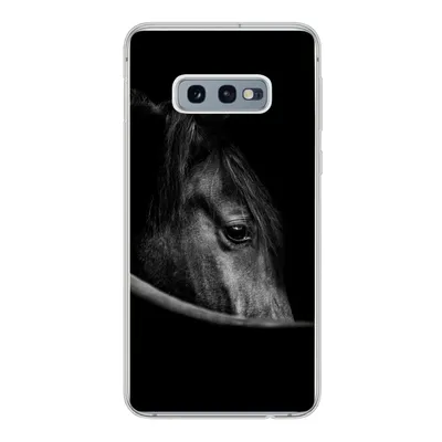 Produktbild von MuchoWow® Handyhülle Schutzhülle Hülle für Samsung Galaxy S10e Pferde - Porträt - Schwarz - Tiere Silikon Softcase Handy Hülle - Handy