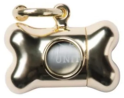 Zdjęcie produktu dla Dozownik/spenser na worki do sprzątania po psach "Bon Ton Nano Chrome" firmy United Pets, przeznaczony dla małych psów
