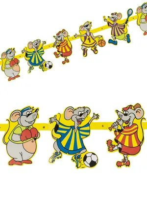 Produktbild von Mäuse Girlande Party-Deko bunt 2m