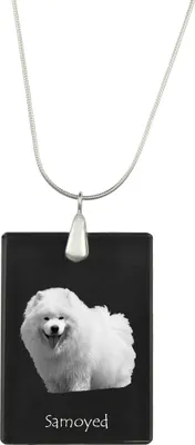 Obrázok produktu pre Samojed - Krištáľový prívesok so psom, strieborný náhrdelník s fotografiou, personalizovaný prívesok značky Art-Dog