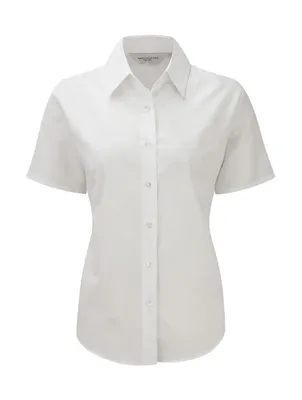 Produktbild von Russel Damen Business Oberteil Shirt Bluse T-Shirt kurzarm, Größe:XS (34), Farbe:Weiß