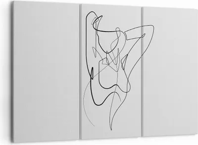Produktbild von Bild auf Leinwand - Leinwandbild - 3 Teile - Frau Bleistift Linie - 105x70cm - Wand Bild - Wanddeko - Wandbilder - Leinwanddruck - Bilder - Wanddekoration - Leinwand bilder - Wandbild - CE105x70-4991