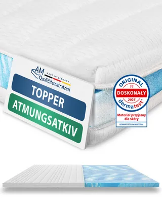 Zdjęcie produktu dla AM Qualitätsmatratzen | Nakladka Premium 130x200 cm | 6 cm wysokosci | Nakladka na materac | 130/200 | Wysokiej jakosci nakladka wyprodukowana w Niemczech