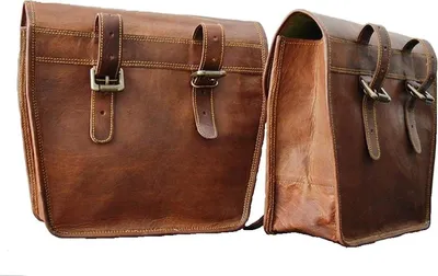 Produktbild von Leder-Motorradtaschen Set - Satteltasche und Umhängetasche für Motorräder
