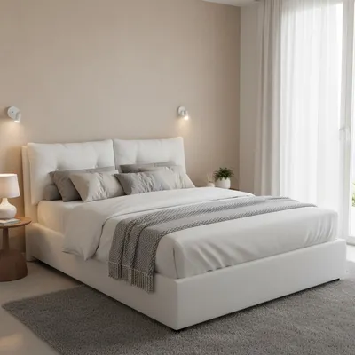 Produktbild von Doppelbett Dmorin, Containerbett mit Kunstlederbezug, 100% Italy, Frontöffnung, inklusive Matratze 160x190 cm, Weiß