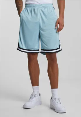 Produktbild von Urban Classics TB243 | Stripes Mesh Shorts S bis 3XL - Farbe: oceanblue/black/white - Größe: S