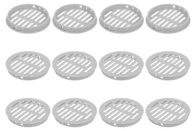Immagine prodotto di Set di 12 griglie di ventilazione rotonde - Grigio chiaro, 80 mm
