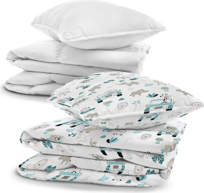 Produktbild von Baby Bettwäsche Set: 100x135cm + Bettzeug - Kinderbettwäsche Babybettwäsche mit Kissenbezug 60x40 aus Baumwolle Afrika