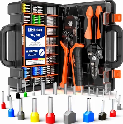 Obrázek produktu pro Kleště na dutinky 0.25-10mm² šestihranné sada kabelových konektorů