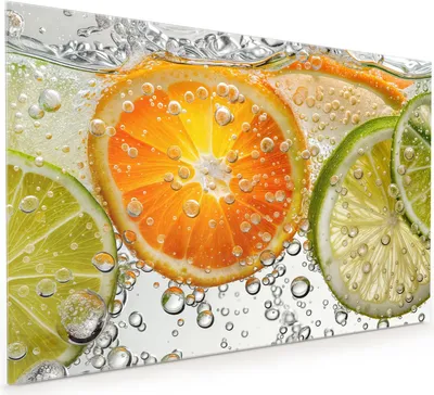 Produktbild von Küchenrückwand Spritzschutz Glas mit Motiv Frucht Spritzer 40 x 40 cm