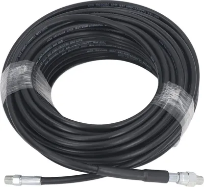 Obrázek produktu pro Sada pro čištění kanalizace o délce 50 stop pro vysokotlaké čističe (5800 PSI), M22 na 1/4 NPT rychlospojka, otočné trysky odtokové hadice