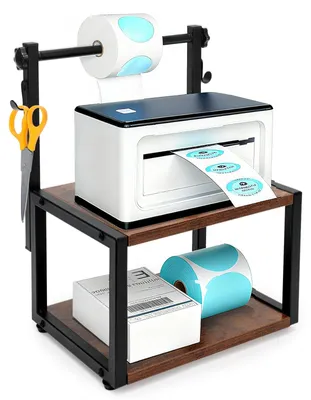 Labelhalter für Thermodrucker, Rollen- und Falzetiketten, 26,8x20x34 cm, grau