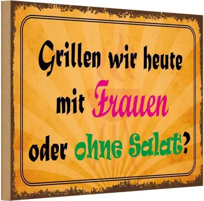 Produktbild von vianmo Holzschild 12x18 cm Grillen heute mit Frauen oder Essen Trinken