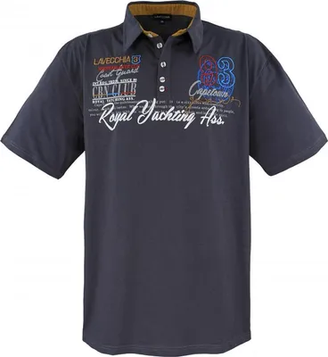 Produktbild von Übergrössen !!WOW !!Hippes Poloshirt Kurzarm LAVECCHIA Anthrazit 5XL