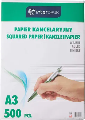 Produktbild von Interdruk Kanzleipapier A3 500 Blatt 70g/m² liniert