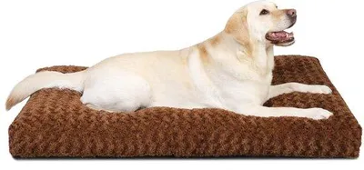 Immagine prodotto di Morbido cuscino per cani XL, lavabile, fondo antiscivolo, 105x70 cm, marrone