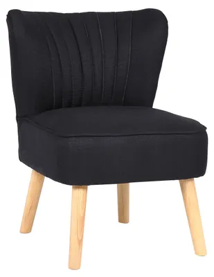 Produktbild von CLP Lounger Sevran Stoff mit Holzgestell und Rückenlehne schwarz