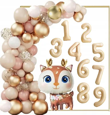 Zdjęcie produktu dla Balony ROCZEK Dekoracja Urodziny Dziecka Zestaw 65 szt. 0-9 LAT GRATIS