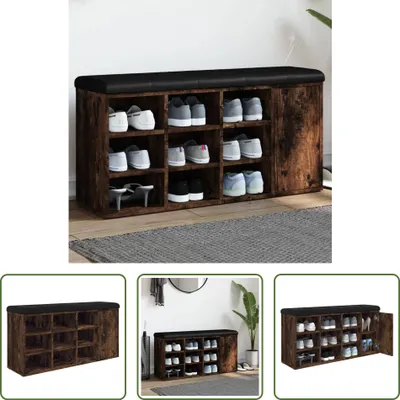 Obrázek produktu pro The Living Store Lavice na boty kouřový dub 102x32x50 cm Materiál na bázi dřeva