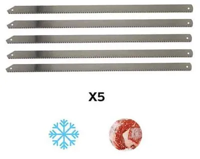 Image de 5 Lames de Scie Manuelle de Boucher à Os Pro L. 450 x Ht. 20 x pas 2,5 mm en Acier Inoxydable - Diamwood
