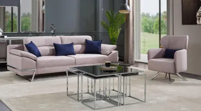 Produktbild von Gruppe Wohnzimmer Sofagarnitur 31 Sitzer Sitzgruppe  Grau Garnituren