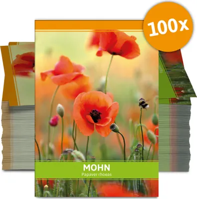 Produktbild von Mohn für Werbezwecke (100 Tütchen) | Mohnsamen von FLORTUS