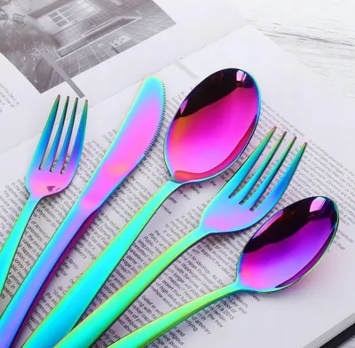Produktbild von Greece Food Besteckset Rainbow 5-teilig aus Edelstahl mehrfarbig