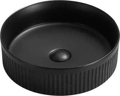 Produktbild von Mexen Grovo Aufsatzwaschbecken geriffelt 35 x 35 cm, schwarz matt - 22303585