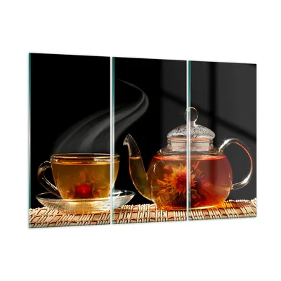 Produktbild von Bilder auf glas - Asien tee geschmack topf - 105x70cm - Glasbilder - Wandbilder - Kunstdruck - zum Aufhängen bereit - Wanddekoration aus Glas - Glas Bilder - Wandbild auf Glas - GCE105x70-2253