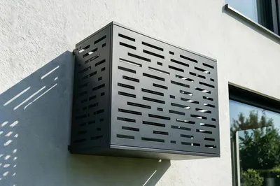 Produktbild von Klimaanlagen- & Wärmepumpen-Abdeckung ANETO ARLBERG Aluminium Grau mit Unterseite - Größe