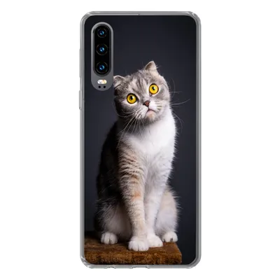 Produktbild von MuchoWow® Handyhülle Schutzhülle Hülle für Huawei P30 Katze - Augen - Licht Silikon Softcase Handy Hülle
