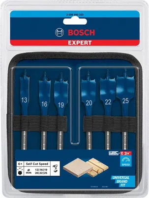 Produktbild von EXPERT Self Cut Speed Flachfräsbohrer, 6tlg.13-25mm