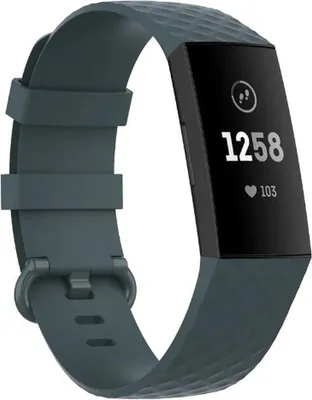 Obrázok produktu pre Go Go Gadget – Silikónový náramok – Športový náramok – Vhodný pre Fitbit Charge 3 & 4 – Farba: sivá – Veľkosť: M/L