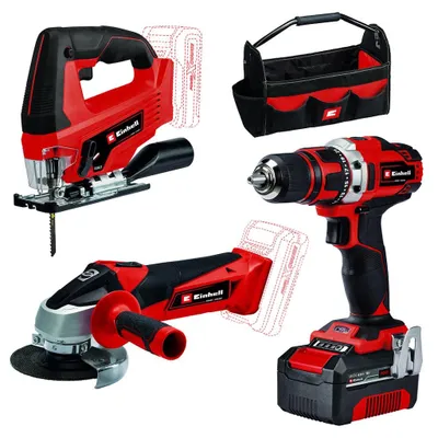 Immagine prodotto di Einhell TE-TK 18/3 Li Kit JS+CD+AG Power X-Change 4257241 Set di utensili per il fai da te in borsa (4257241)