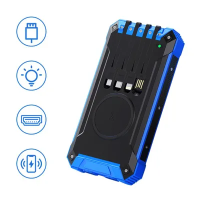 Image de Banque de puissance solaire, Chargeur portable, Chargeur solaire, Batterie externe 10000mAh Power Bank, pour smartphones, tablettes et plus Bleu Banque de puissance portable
