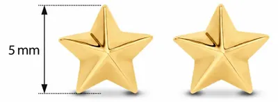 Produktbild von New Bling Goud 9NBG-0042 - Oorknop Ster - Bewerkt - 5mm - Goud