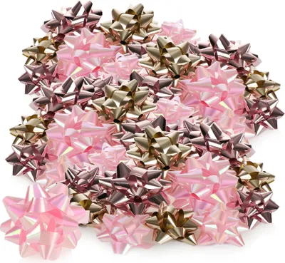 Produktbild von COM-FOUR® 48 x Geschenkschleife groß und klein in schönen Farben - Fertigschleife zur Dekoration von Geschenken zu Weihnachten und Hochzeiten