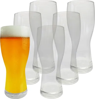 Produktbild von 6 x Bierglas Weizenbierglas Glas 500 ml 0,5 Liter spülmaschinenfest Ø 8,5 x 20cm