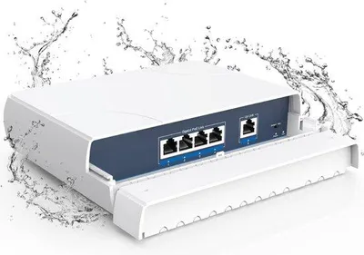 Image de Commutateur réseau - 4 ports - Étanche - Répartiteur Internet - Ethernet - Pour câble Internet