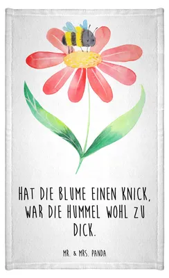 Produktbild von Mr. & Mrs. Panda Handtuch Hummel Blume - Weiß - Geschenk, Frotteehandtuch, Biene, Natur, Gäste-WC, Frotteetuch, Wespe, Hummeln, Lustige Sprüche, Gästehandtuch Bunt, Klein