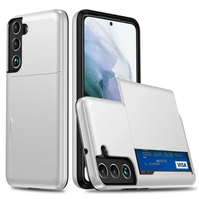 Productafbeelding van Samsung Galaxy S22 5G telefoonhoesje, beschermende case met kaarthouder, kleur: wit
