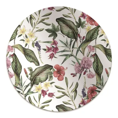 Produktbild von Rundmatte - Stuhlunterlage Bürostuhlunterlage - Rund Ø 100 cm - Bodenmatte - Fußmatte - Tropische Blumen