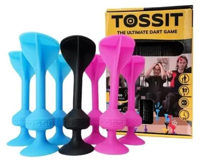 Produktbild von Tossit Dart game with silicone suction cups Starter Set blue and pink
