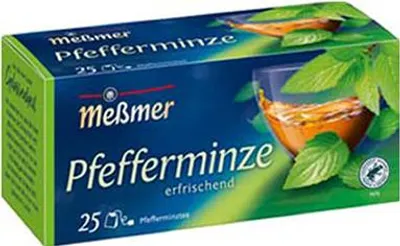 Produktbild von Meßmer Kräutertee Pfefferminze frisch-würzig, 25 Teebeutel - 12 x 56 g