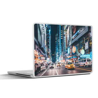 Produktbild von MuchoWow® Laptop Aufkleber Sticker Cover New York bei Nacht 25x18 cm - Laptop-Deko